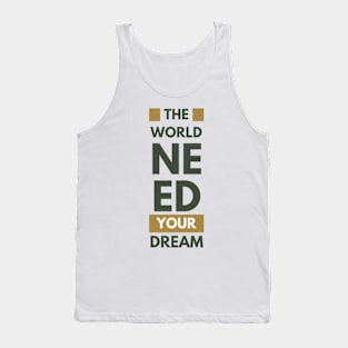 Dark Green and Brown Bold Typographic Tank Top